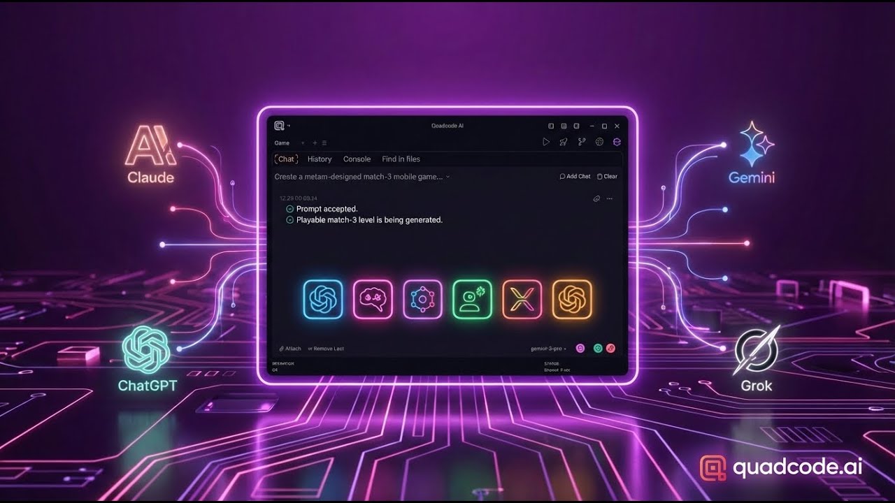 Official thumbnail for the Quadcode AI Turn Ideas into Products promo video