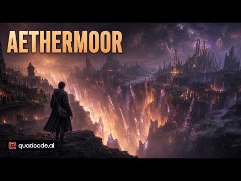 Official Aethermoor video thumbnail showing a fantasy landscape